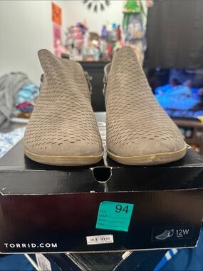 torrid Taupe Perforated Slip-On Ankle Booties